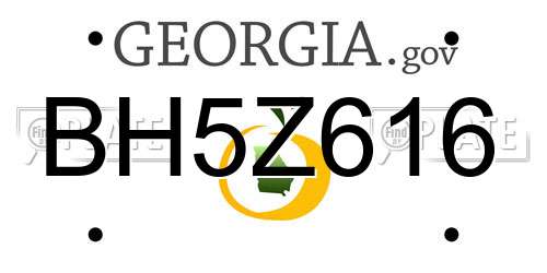BH5Z616 Georgia License Plate