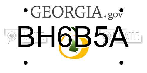 BH6B5A Georgia License Plate