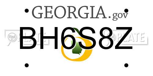 BH6S8Z Georgia License Plate