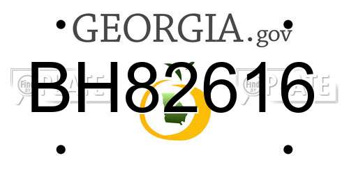 BH82616 Georgia License Plate