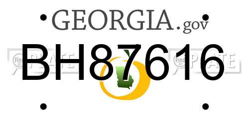 BH87616 Georgia License Plate