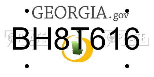 BH8T616 Georgia License Plate
