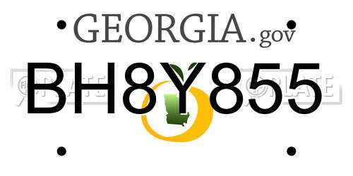 BH8Y855 Georgia License Plate