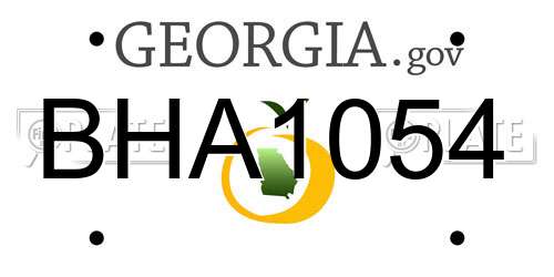 BHA1054 Georgia License Plate