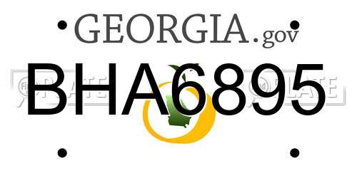 BHA6895 Georgia License Plate