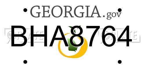 BHA8764 Georgia License Plate