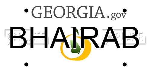 BHAIRAB Georgia License Plate