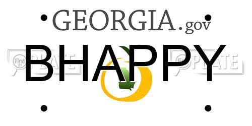 BHAPPY Georgia License Plate