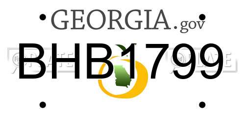 BHB1799 Georgia License Plate