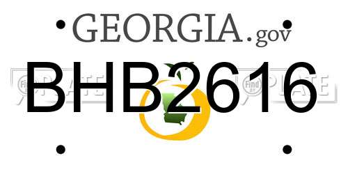 BHB2616 Georgia License Plate