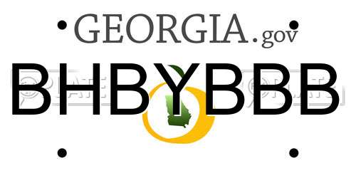 BHBYBBB Georgia License Plate