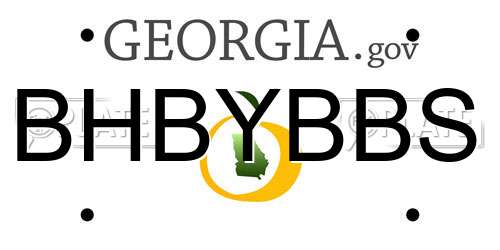 BHBYBBS Georgia License Plate
