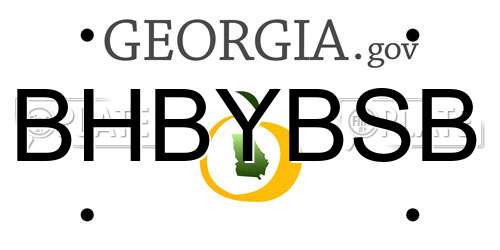 BHBYBSB Georgia License Plate