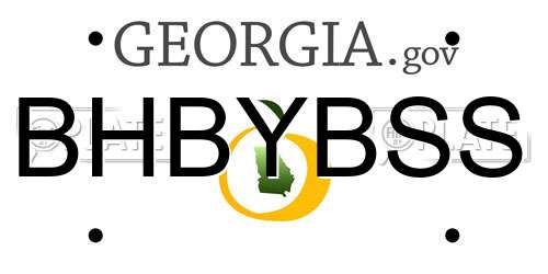 BHBYBSS Georgia License Plate