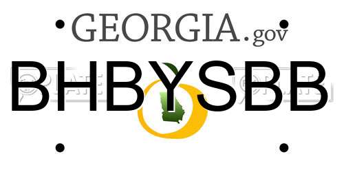 BHBYSBB Georgia License Plate
