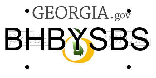 BHBYSBS Georgia License Plate