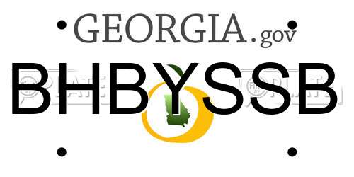 BHBYSSB Georgia License Plate