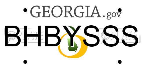 BHBYSSS Georgia License Plate