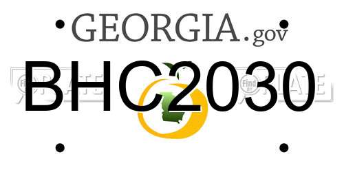 BHC2030 Georgia License Plate