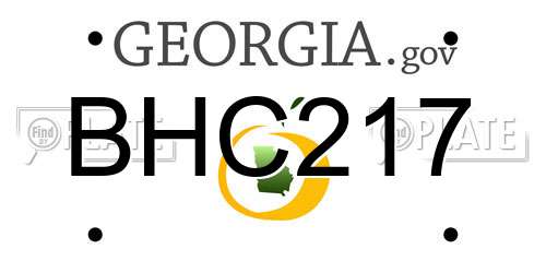 BHC217 Georgia License Plate