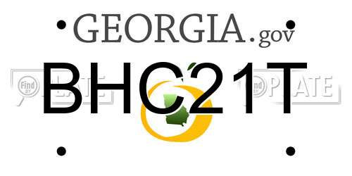 BHC21T Georgia License Plate