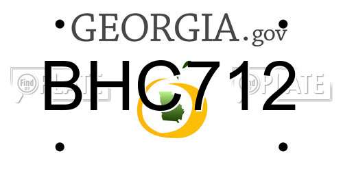 BHC712 Georgia License Plate