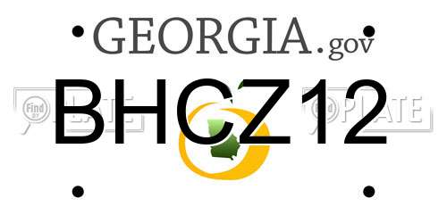 BHCZ12 Georgia License Plate