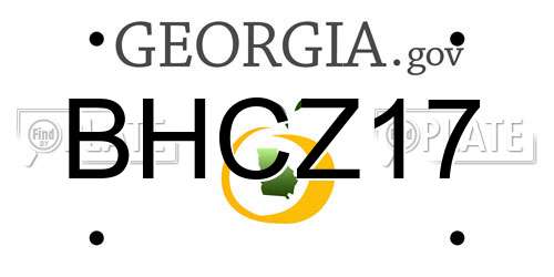 BHCZ17 Georgia License Plate