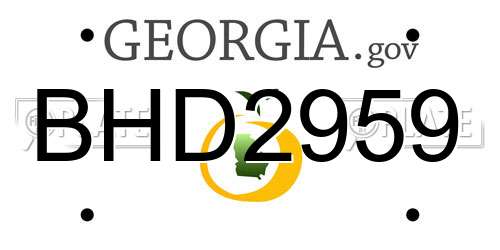 BHD2959 Georgia License Plate