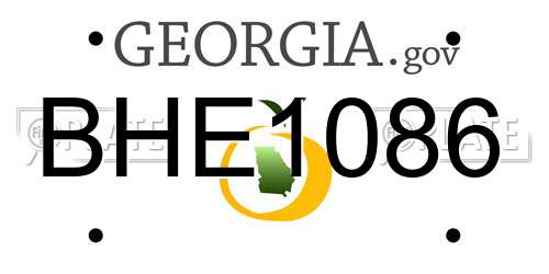 BHE1086 Georgia License Plate