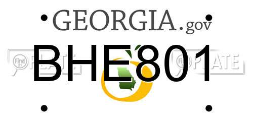 BHE801 Georgia License Plate