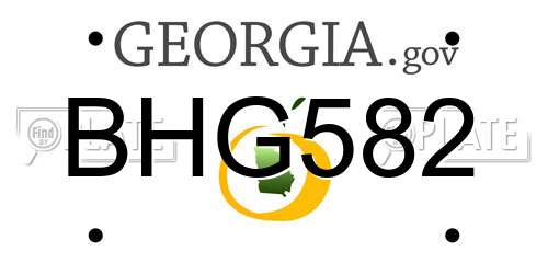BHG582 Georgia License Plate