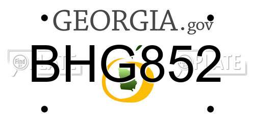 BHG852 Georgia License Plate