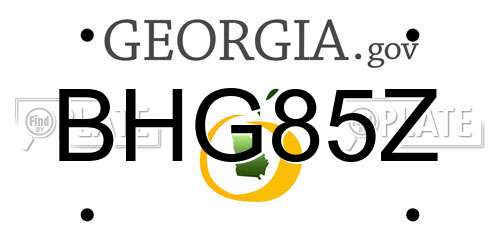 BHG85Z Georgia License Plate