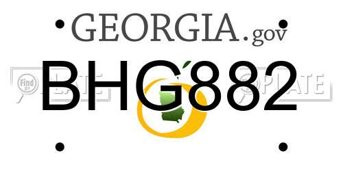 BHG882 Georgia License Plate