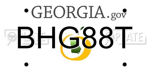 BHG88T Georgia License Plate