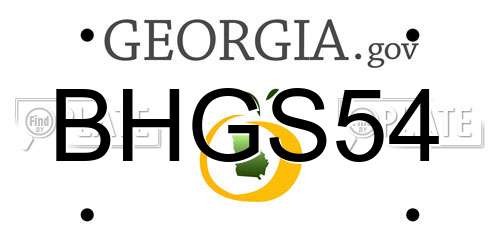 BHGS54 Georgia License Plate