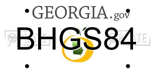 BHGS84 Georgia License Plate