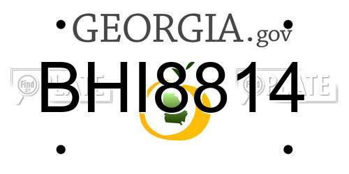 BHI8814 Georgia License Plate