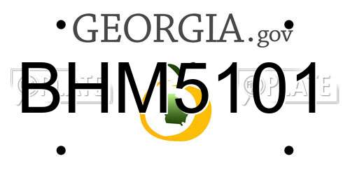 BHM5101 Georgia License Plate