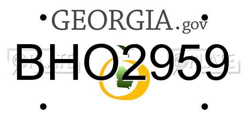 BHO2959 Georgia License Plate