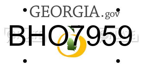 BHO7959 Georgia License Plate