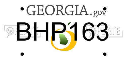 BHP163 Georgia License Plate
