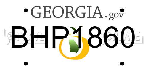 BHP1860 Georgia License Plate