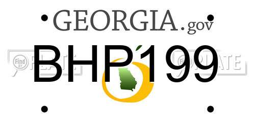 BHP199 Georgia License Plate