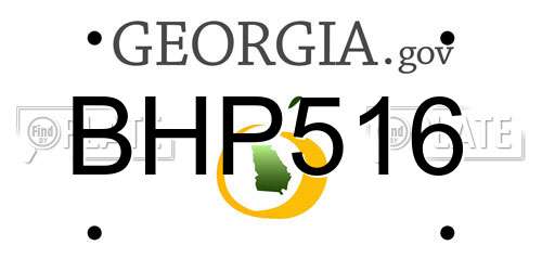 BHP516 Georgia License Plate