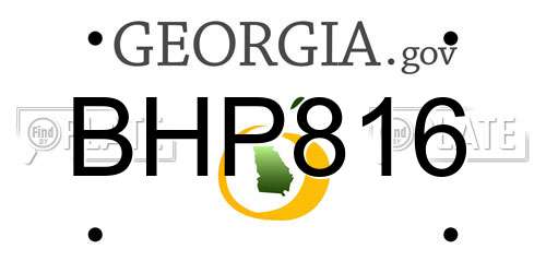 BHP816 Georgia License Plate