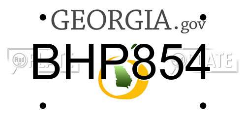 BHP854 Georgia License Plate
