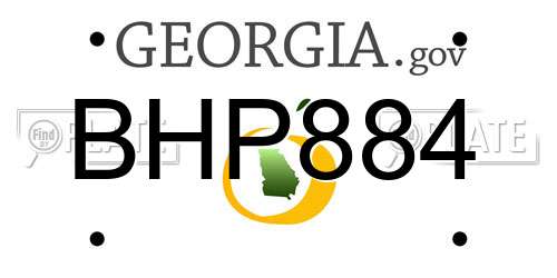 BHP884 Georgia License Plate
