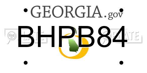 BHPB84 Georgia License Plate